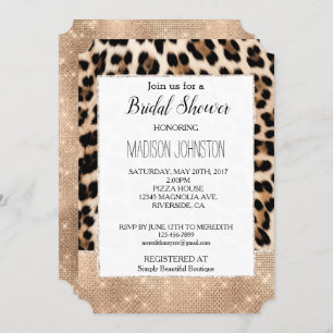 Invitation Glam Champagne Glitz Crème Leopard