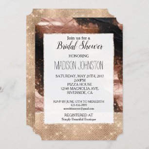 Invitation Glam Champagne Glitz Rose Gold Black