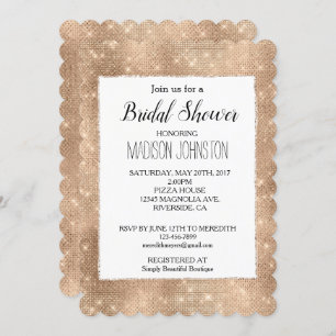 Invitation Glam Champagne Glitzy Sparkie