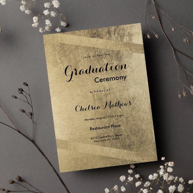 Invitation Glam classy luxury gold geometrical Graduation (Glam classy luxury gold geometrical Graduation )
