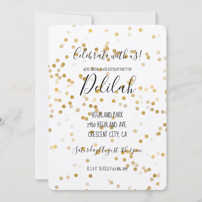 Invitation Glam Confetti (Devant)