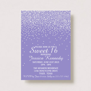 Invitation Glam Confetti Sweet moderne 16 Anniversaire