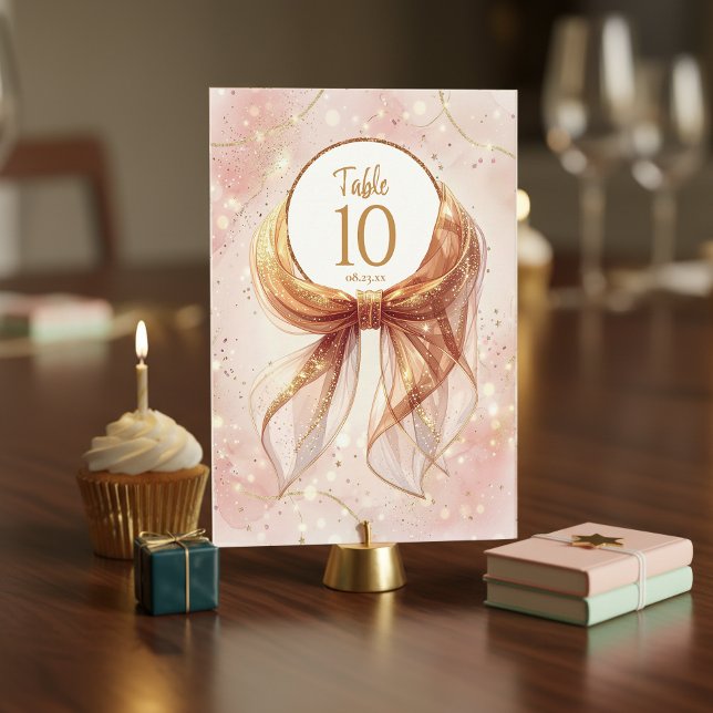 Invitation Glam Coquette Douce 16 Nombres de Table Rose ID128 (Créateur téléchargé)