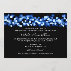 Invitation Glam de Blue Hollywood Bat mitzvah