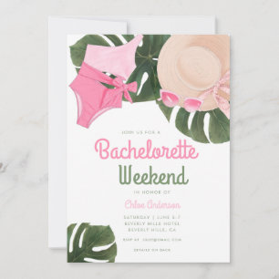 Invitation Glam d'été rose   Fin de semaine de bachelorette