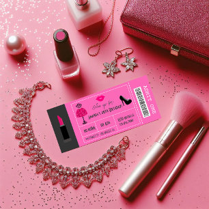 Invitation Glam Fashion Show Fête Night Girl's Ticket