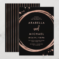 Glam Faux Rose Gold Regardez en noir | Mariage