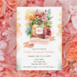Invitation Glam Fourty et Fancy Fabulous Anniversday<br><div class="desc">Un parfum d'aquarelle fabuleux et un design floral rendent ces invitations de quarantième anniversaire amusants et fantaisistes pour elle!</div>