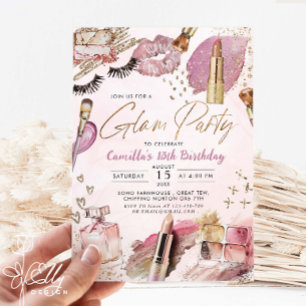 Invitation Glam Girl Anniversaire Spa