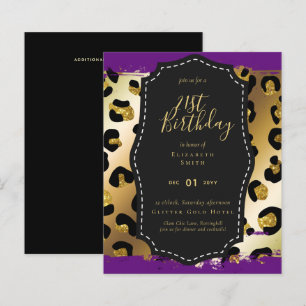 Invitation Glam Girly Glitter 21e anniversaire (ou