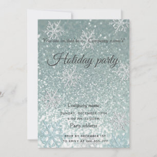 Invitation Glam gliterie snowflake compagnie fête de vacances