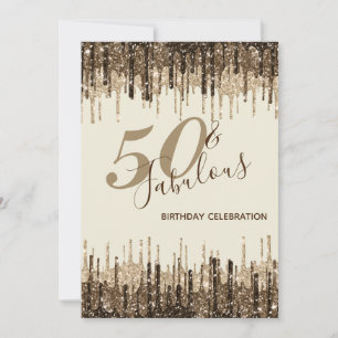 Invitation Glam Glittery Spark 50 & Fabuleuse fête d'annivers
