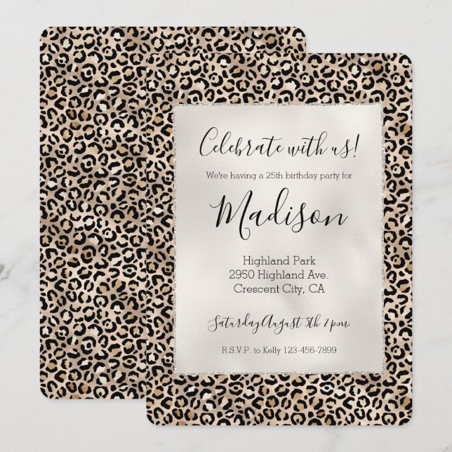 Invitation Glam Gold (Devant / Derrière)