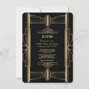 Invitation Glam Gold 1920's Great Gatsby 1920 Réception
