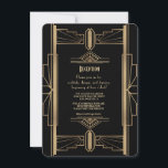 Invitation Glam Gold 1920's Great Gatsby 1920 Réception Invi<br><div class="desc">Glamour, romantique et élégant Charm Roaring 20's Great Gatsby conception carte, inspirée par le glamour des années 1920, glitz, vieux Hollywood et The Great Gatsby. Il est également disponible en blanc. Utilisez l'outil Personnaliser pour ajouter vos informations. Pour plus d'informations, visitez s'il vous plaît, mon Charm Roaring 20's Great Gatsby...</div>