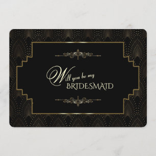 Invitation Glam Gold Art Déco années 1920 Be My Bridesmaid