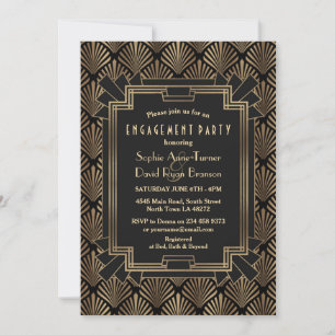 Invitation Glam Gold Black Great Gatsby