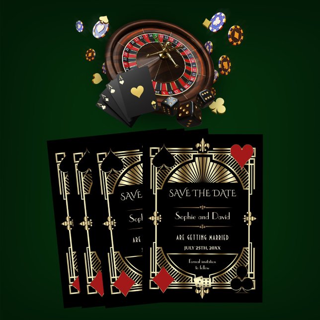 Invitation Glam Gold Gatsby Roaring 20s Mariage Enregistrer l (Créateur téléchargé)