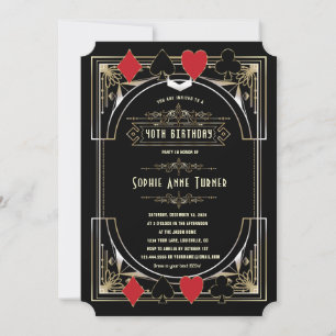 Invitation Glam Gold Great Gatsby Casino Nuit 50 Anniversaire