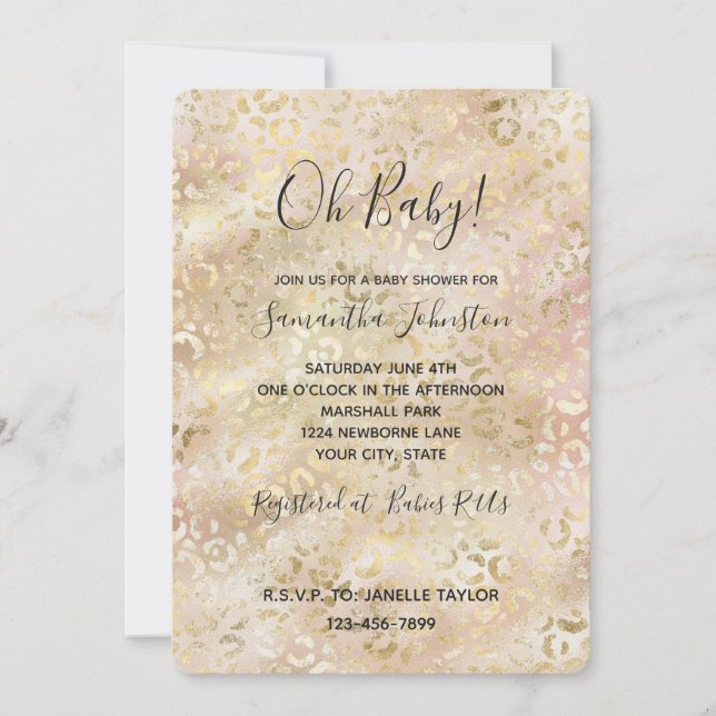 Invitation Glam Gold Rose (Devant)