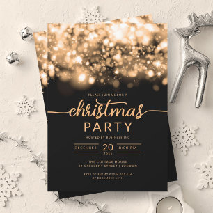 Invitation Glam Gold Winter Sparkling Company Xmas Party