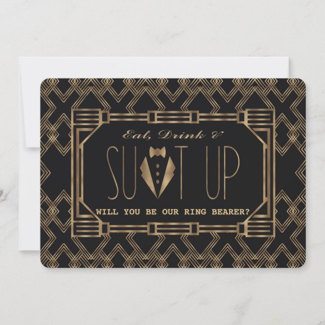 Invitation Glam Great Gatsby VOUDREZ-VOUS ÊTRE MON PORTE-ANNE (Devant)