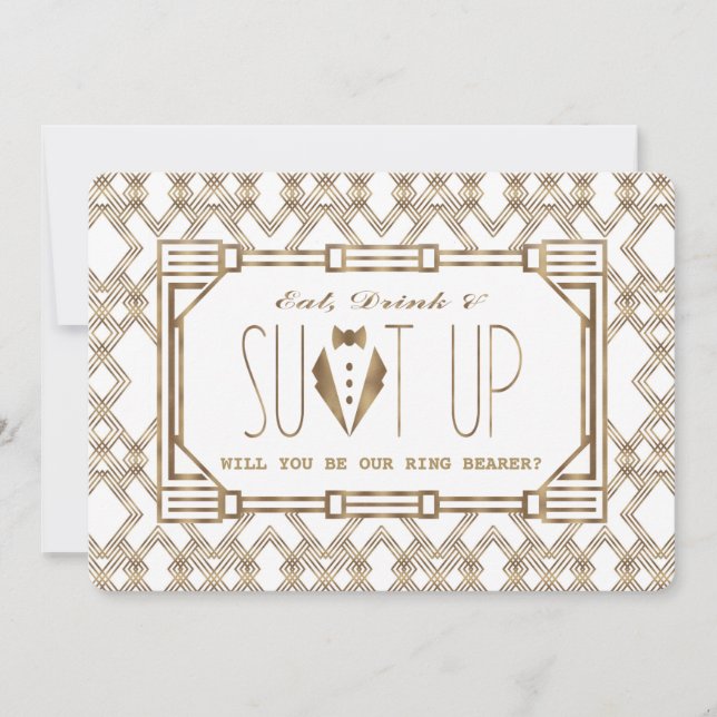 Invitation Glam Great Gatsby VOUDREZ-VOUS ÊTRE MON PORTE-ANNE (Devant)