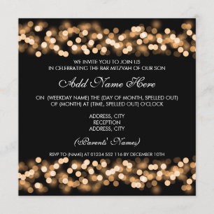 Invitation Glam Hollywood de Mitzvah Gold