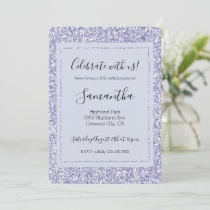 Invitation Glam Lavender Lilac Purple Parties scintillant