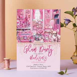 Invitation Glam Makeup Girl Anniversaire