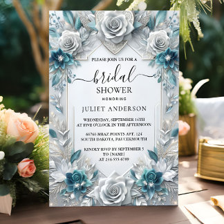 Invitation Glam métal brillant haute Fête des mariées en arge