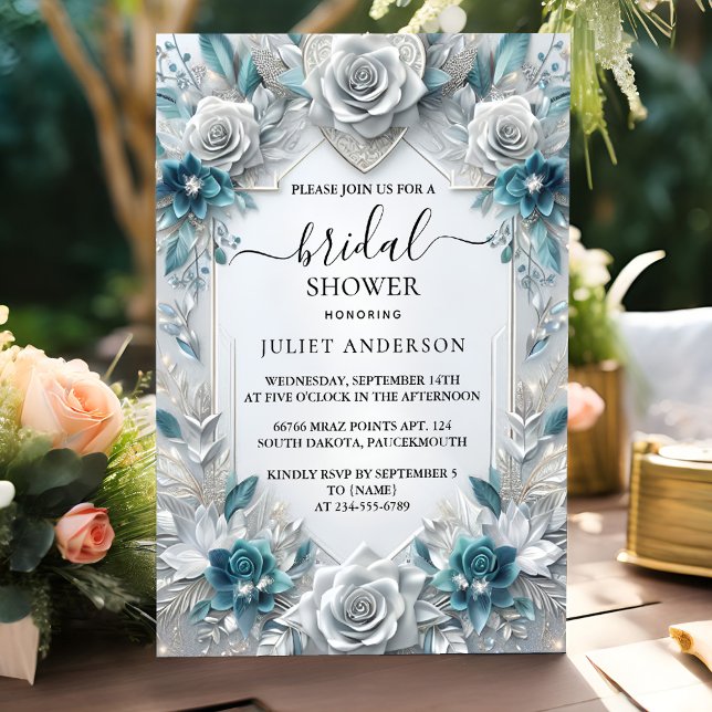 Invitation Glam métal brillant haute Fête des mariées en arge (Créateur téléchargé)