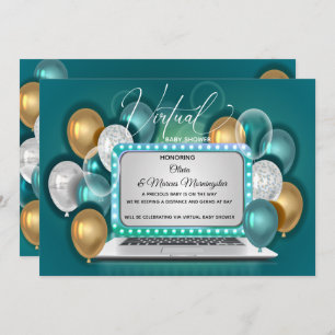 Invitation Glam moderne Virtual Baby Boy Douche pour bébé Tur