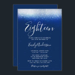 Invitation Glam Navy Blue 18e anniversaire<br><div class="desc">Cette invitation moderne à 18ème anniversaire est conçue pour impressionner ! Faux-lumières à la mode sur un arrière - plan bleu marine avec une police de script moderne.</div>