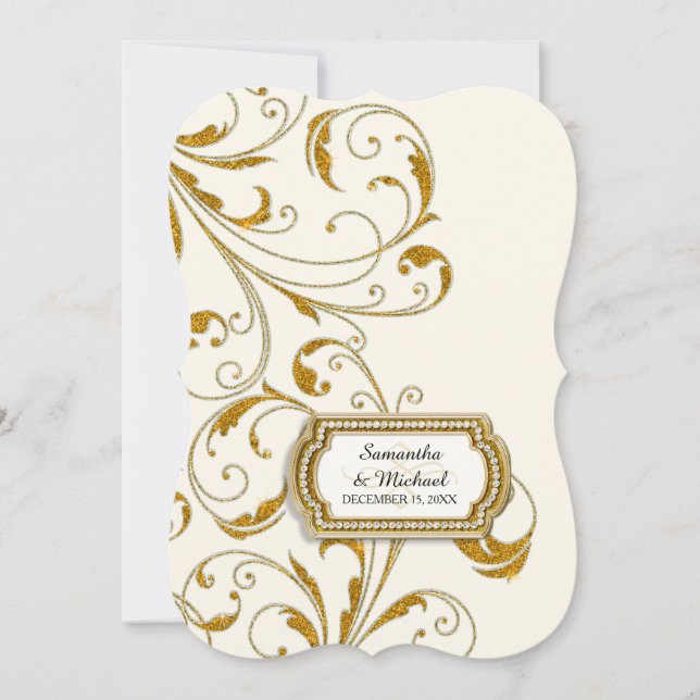 Invitation Glam Old Hollywood Regency Black Cravate Style d'é (Devant)
