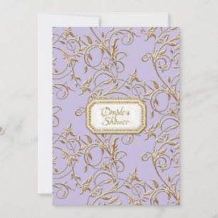 Invitation Glam Old Hollywood Regency Lilac Couples Douche