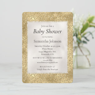 Invitation Glam or Glitzy Parties scintillant Baby shower léo