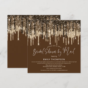 Invitation Glam Parties scintillant  Gold Brown Fête des mari