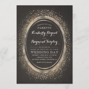 Invitation Glam Parties scintillant or vintage Élégant Invi