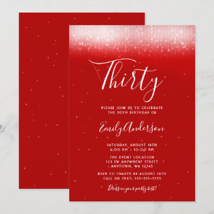 Invitation Glam Red 30e anniversaire