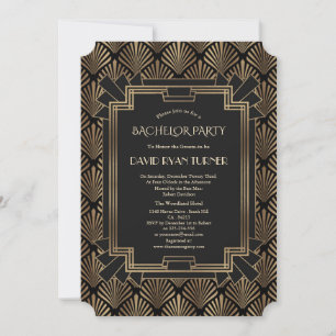 Invitation Glam Roaring 20's Great Gatsby Bachelor Party