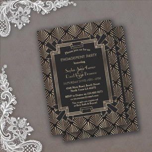 Invitation Glam Roaring 20's Great Gatsby Engagement Party