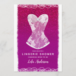Invitation Glam rose et blanc lingerie tendance pour soirée s