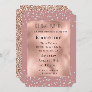 Invitation Glam Rose Gold Diamants blancs