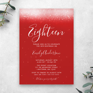 Invitation Glam Rouge 18e Anniversaire