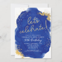 Glam Royal Blue Gold Parties scintillant Encre d'a