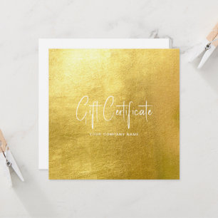 Invitation Glam Salon Gold & White Chic Certificat cadeau