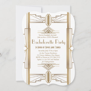 Invitation Glam White 1920 Great Gatsby Bachelorette Party