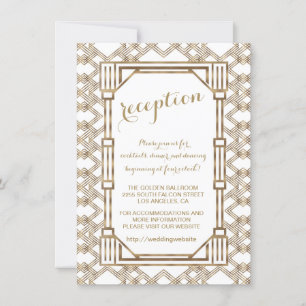 Invitation Glam White Gold Great Gatsby Réception de mariage