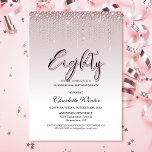Invitation Glamorous Pink Diamonds Surprise 80th Birthday<br><div class="desc">Organize your surprise 80th birthday celebration and invite your friends and loved ones with this glamorous pink diamonds birthday party invitation.</div>